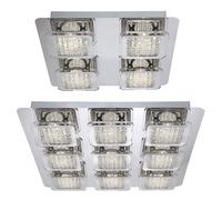 Plafonnier salon plafonnier cristal lampe hall lampe cristaux, métal chromé, LED blanc chaud Groß