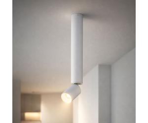 Plafonnier salon plafonnier lampe de chambre lampe de salle à manger, aluminium blanc, spot mobile, LED 8W 502Lm 3000K blanc chaud, H 38 cm