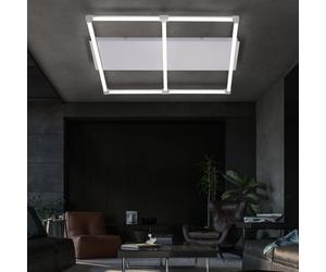 Plafonnier salon plafonnier lampe de salon moderne LED, tige design, métal, 1x LED 25W 1300Lm blanc chaud, LxPxH 77,8 x 74,2 x 7 cm