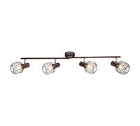 Plafonnier spot design industriel Akin - 4 Ampoules - Marron bronze