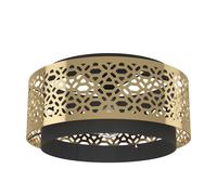 Plafonnier SANDBACH E27 1X40W en acier noir et laiton D420mm