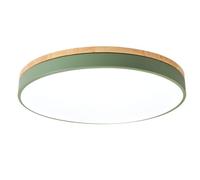 Plafonnier Semi-encastré 18 W 11,8 po de Style Nordique, éclairage de vestiaire, Base Ronde en Bois, luminaires Couleur Macaron pour Chambre d'enfant, garçon ou Fille.