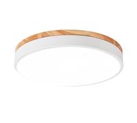 Plafonnier Semi-encastré 18 W 11,8 po de Style Nordique, éclairage de vestiaire, Base Ronde en Bois, luminaires Couleur Macaron pour Chambre d'enfant, garçon ou Fille.