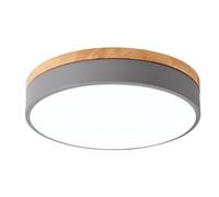 Plafonnier Semi-encastré 18 W 11,8 po de Style Nordique, éclairage de vestiaire, Base Ronde en Bois, luminaires Couleur Macaron pour Chambre d'enfant, garçon ou Fille.