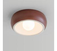 Plafonnier Semi-Encastré À Del Pour Allée, Éclairage de Balcon, Lampe de Plafond Ronde Moderne de 20 W, Luminaire de Couloir Ou de Porche À Fixation Près Du Plafond, 30 Cm (11,8 Po)/Rouge/Lumière Blan