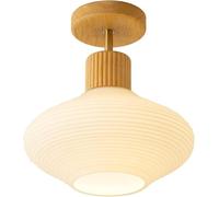Plafonnier semi-encastré de style nordique créatif pour bar d'intérieur, suspension moderne et chaleureuse avec abat-jour en verre, luminaire suspendu simple de style ferme, grand luminaire d'éclairag