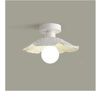 Plafonnier semi-encastré en céramique de ferme - Blanc classique près de ing pour salle à manger, cuisine, entrée, couloir, salle de bain, porche, foyer (24 cm)
