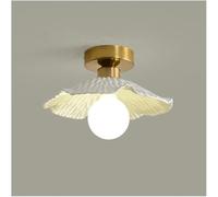 Plafonnier Semi-Encastré En Céramique Style Ferme - Blanc Classique, Éclairage Discret Pour Salle À Manger, Cuisine, Entrée, Couloir, Salle Den, Porche, Hall D'Entrée (24 Cm)/24 Cm/Or