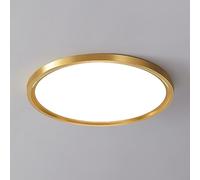 Plafonnier Semi-Encastré En Or Brossé, Luminaire Led Moderne À Intensité Variable, Lampe de Plafond Ronde Et Fine À Profil Bas./50 Cm