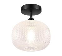 Plafonnier semi-encastré, industriel moderne, réglable, suspendu, incliné, avec abat-jour en verre transparent | Près des plafonniers for chambre à coucher, couloir, hall d'entrée, buanderie(Black)