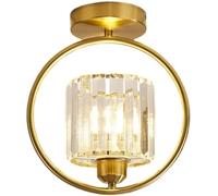 Plafonnier Semi-Encastré Moderne En Cristal - Mini-Applique Annulaire, Suspension Style Ferme Pour Cuisine, Couloir Et Entrée - Éclairage Intérieur Élégant Près Du Plafond