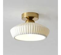 FDTMGW Plafonnier Semi-encastré Moderne, luminaires Proches du Plafond, Abat-Jour en céramique de 8,66 Pouces, éclairage de Ferme pour Porche, Couloir, Cuisine, Chambre à Coucher, Or