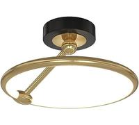 Plafonnier Semi-Encastré Style Industriel Vintage Doré Et Noir, Style Moderne Du Milieu Du Siècle, Avec Anneau Led, Idéal Pour Un Porche de Style Ferme, Une Cuisine, Une Salle Den Ou Un Couloir./Or