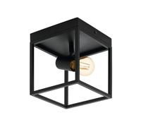 Plafonnier SILENTINA E27 1X40W en acier noir 180x180x205mm