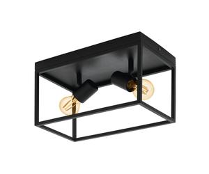 Plafonnier SILENTINA E27 2X40W en acier noir 360x180x205mm