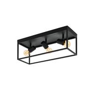 Plafonnier SILENTINA E27 3X40W en acier noir 540x180x205mm
