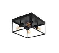 Plafonnier SILENTINA E27 4X40W en acier noir 360x360x205mm