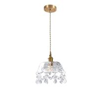 Plafonnier simple en cristal, lustre vintage sculpté en laiton et verre for entrées, salles à manger, tables de bar et chambres