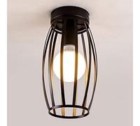 Plafonnier Simple en Fil métallique Semi-encastré, luminaire de Plafond Moderne pour Couloir, Mini Lustre E27 pour Cuisine, buanderie, entrée (Noir)
