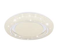 Plafonnier Smart Home avec télécommande Plafonnier effet étoilé Lampe cristal CCT dimmable, App/commande vocale, LED 28W 2200Lm blanc chaud/froid, DxH 48x7 cm