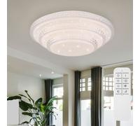 Plafonnier dimmable avec télécommande, plafonnier Smart LED, App commande vocale, fonction veilleuse, 30W 2300lm blanc chaud- blanc froid, DxH 49,5 x 13 cm