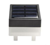 Plafonnier solaire carré pour poteaux de clôture de 7 x 7 cm, IP44 résistant aux intempéries, lampe pilier de jardin avec panneau monocristallin, lumière LED blanc chaud pour (B)