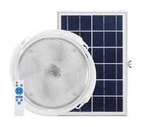 Plafonnier Solaire LED Moderne 100w Rond Ip67 pour Entrée | Illumination Large, ABS Robuste, Télécommande 5 à 10 Mètres, Bureau, Garage