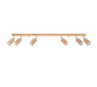 Plafonnier - SOLLUX - Berg - 6 Spots GU10 - Bois Naturel - 120 cm - 40W