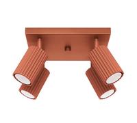 Sollux Lighting Plafonnier Karbon SL.1640 4x10 W 4 abat-jours Aluminium GU10 Rouge