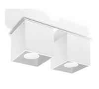 Plafonnier - SOLLUX - QUAD 2 - 2 lumières - Aluminium - Blanc
