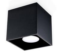 Plafonnier - SOLLUX - QUAD - Aluminium - Noir - 40W - Design Moderne Loft