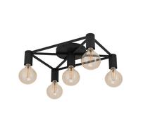 Plafonnier SPEKE E27 5X40W en acier noir 415x310x105mm