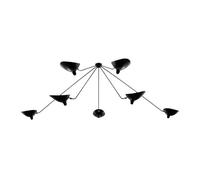 Plafonnier Spider 7 Bras Fixes Noir