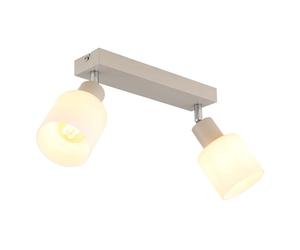 Plafonnier, spot, 2 ampoules, culot E14, orientable, verre opale sablé