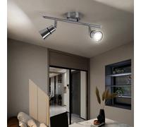 Plafonnier Spot 2 Flammes Mobiles Chromé LED L 34Cm