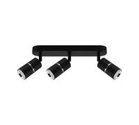 Plafonnier Spot 3-Flammes B: 38 Cm GU10 Réglable Noir Chrome