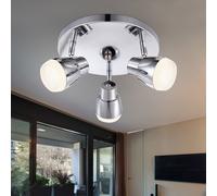 Spot Tache Plafonnier Lampe de Salon Chrome Argent Satiné