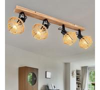Plafonnier Spot 4 Flammes Lampe De Salon Effet Bois Big Light