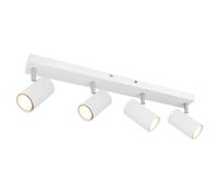 Plafonnier Spot 4 flammes Plafonnier spot blanc Plafonnier salon avec spots orientables, métal, 4x GU10, LxPxH 56x6x12