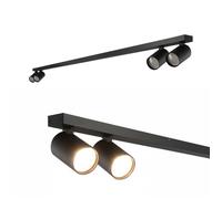 Plafonnier spot 4 points - EDO SOLUTIONS - MALGA 4 LINE - Noir - Spots orientables GU10 - Barre 150 cm