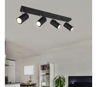 Plafonnier Spot Bar Réglable 4 Flammes Luminaire De Salle À Manger Noir