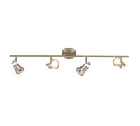 Plafonnier spot barre plafonnier argent luminaire salon avec spots orientables, nickel mat, 4x GU10, LxH 78,5x15cm