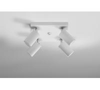 Plafonnier Spot Blanc Réglable Carré 4x GU10 Projecteur Lampe Salon