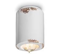 Plafonnier Spot Céramique Ø 8,5 CM H:12 Atours Fait à la Main Blanc Shabby E14