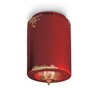 Plafonnier Spot Céramique Ø 8,5 CM H:12 CM Atours E14 Rouge Shabby Lampe Spot