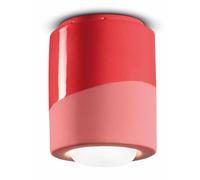 Plafonnier Spot Céramique Petit Ø 12,5 CM H:14 Atours Rouge Fait à la Main