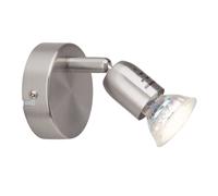 Plafonnier spot chrome satiné Brilliant Loona LED 1 lampe 3000K rond 240lm