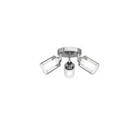 Plafonnier Spot de Plafond Bain Ø 35 CM IP44 Verre Métal Pivotant Chrome 3x G9