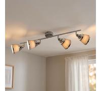 Plafonnier Spot Luminaire de Salon 4-flammig Tissu Chrome Mobile