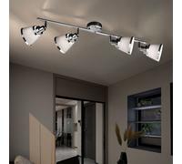 Plafonnier Spot Luminaire de Salon 4-flammig Tissu Chrome Mobile